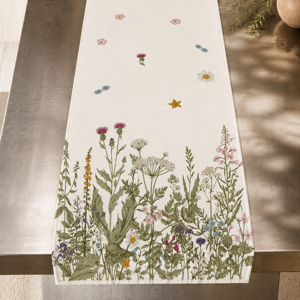 Botanical Table Runner - Meadow Border Floral