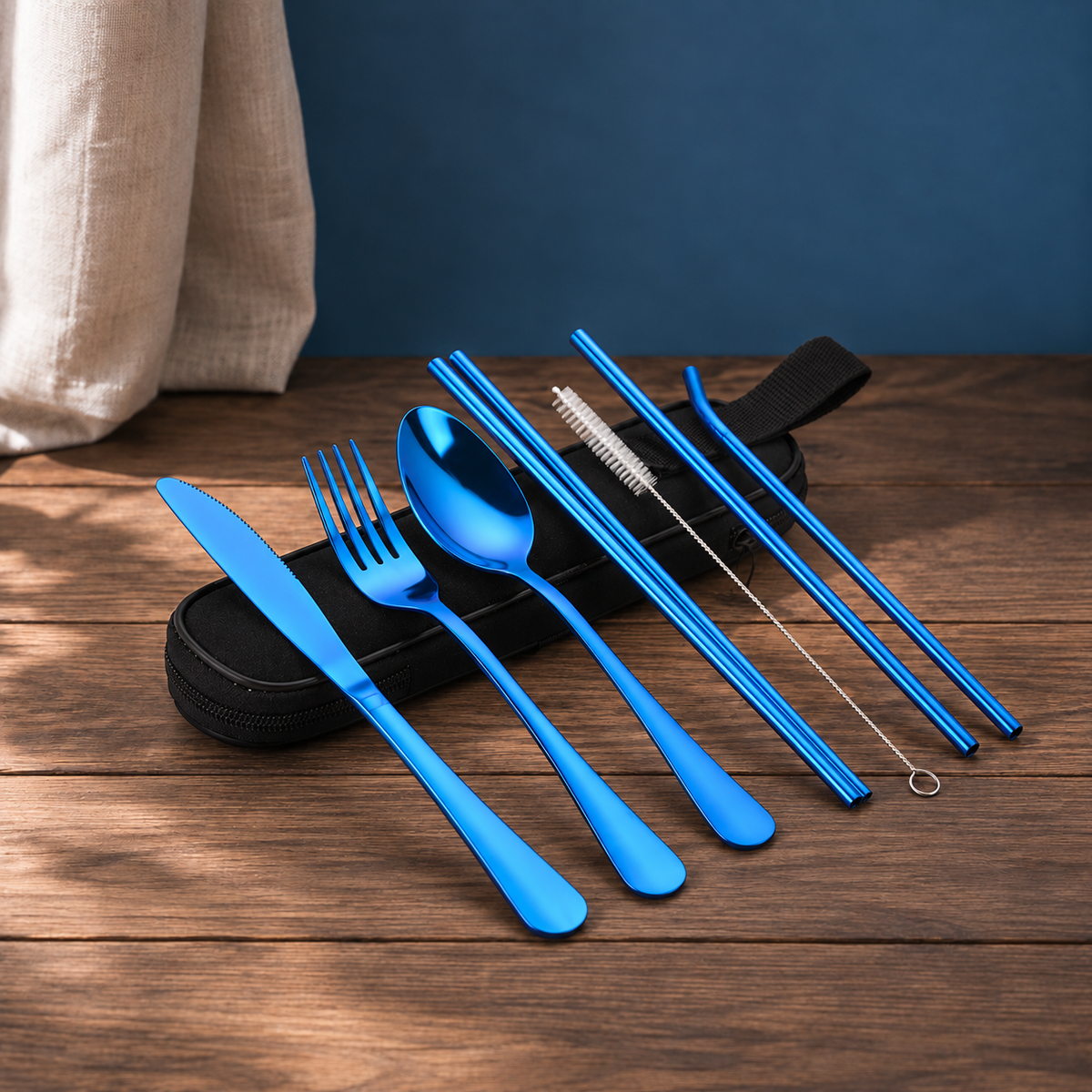Travel Cutlery Set - Blue