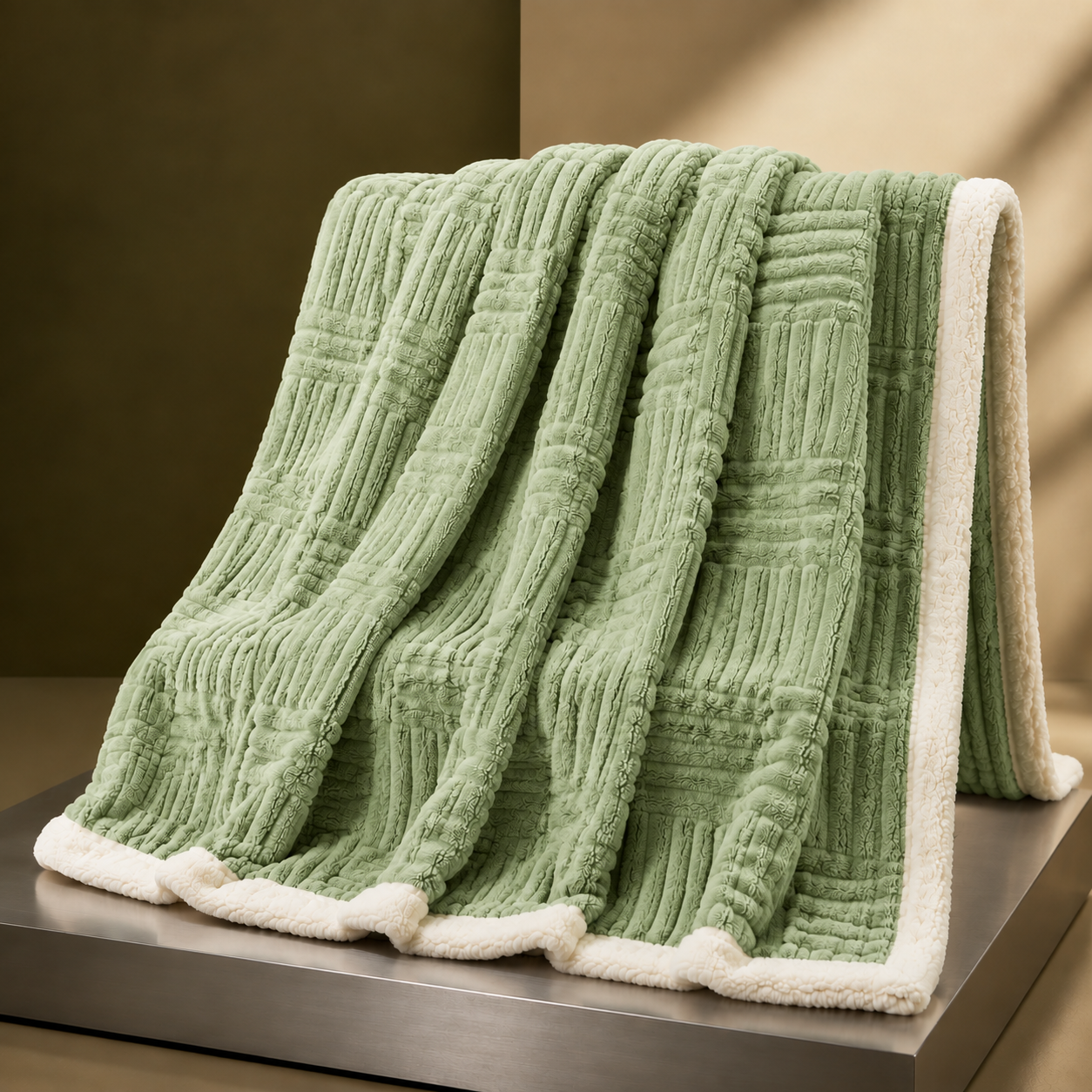 Geometric Jacquard Throw - Aoki Green