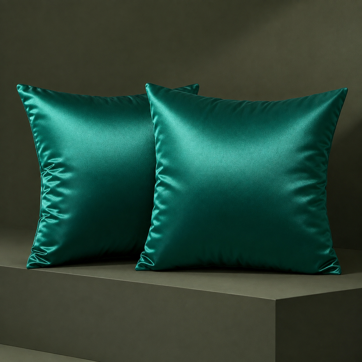 Satin Cushion Cover - Emerald