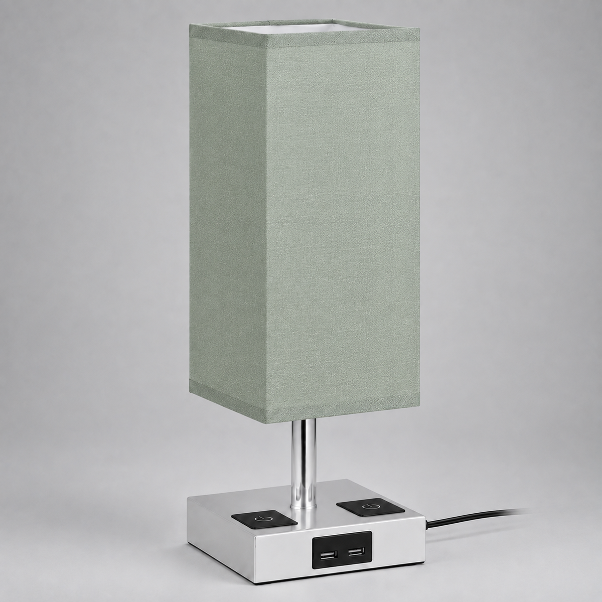 Linen Shade Table Lamp - Sage Green