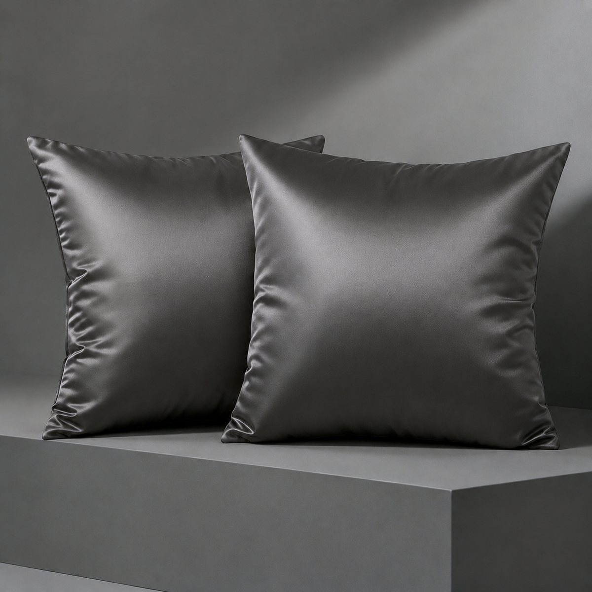 Satin Cushion Cover - Dark Gray