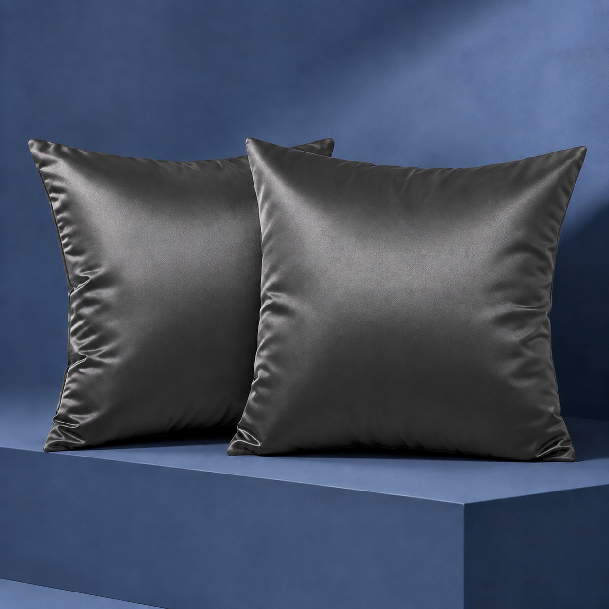 Satin Cushion Covers - Dark Gray