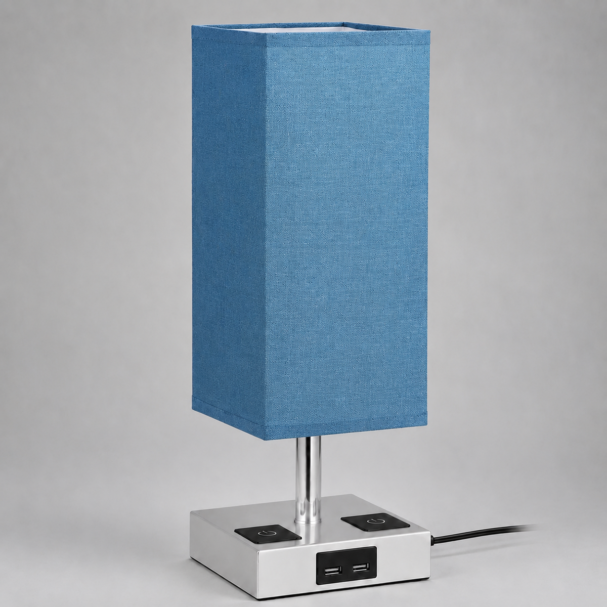 Linen Shade Table Lamp - Blue