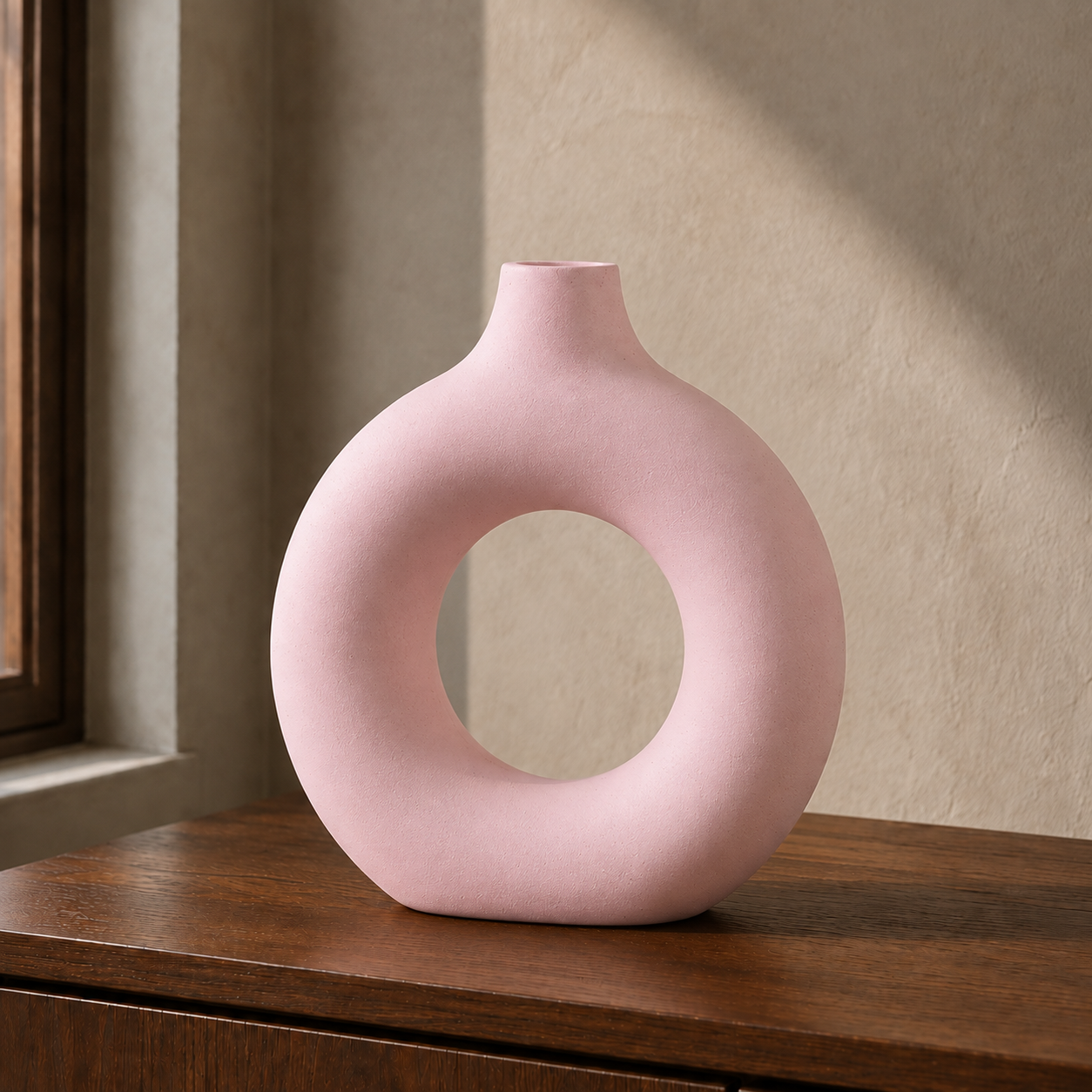 Sculptural Ring Vase - Pink