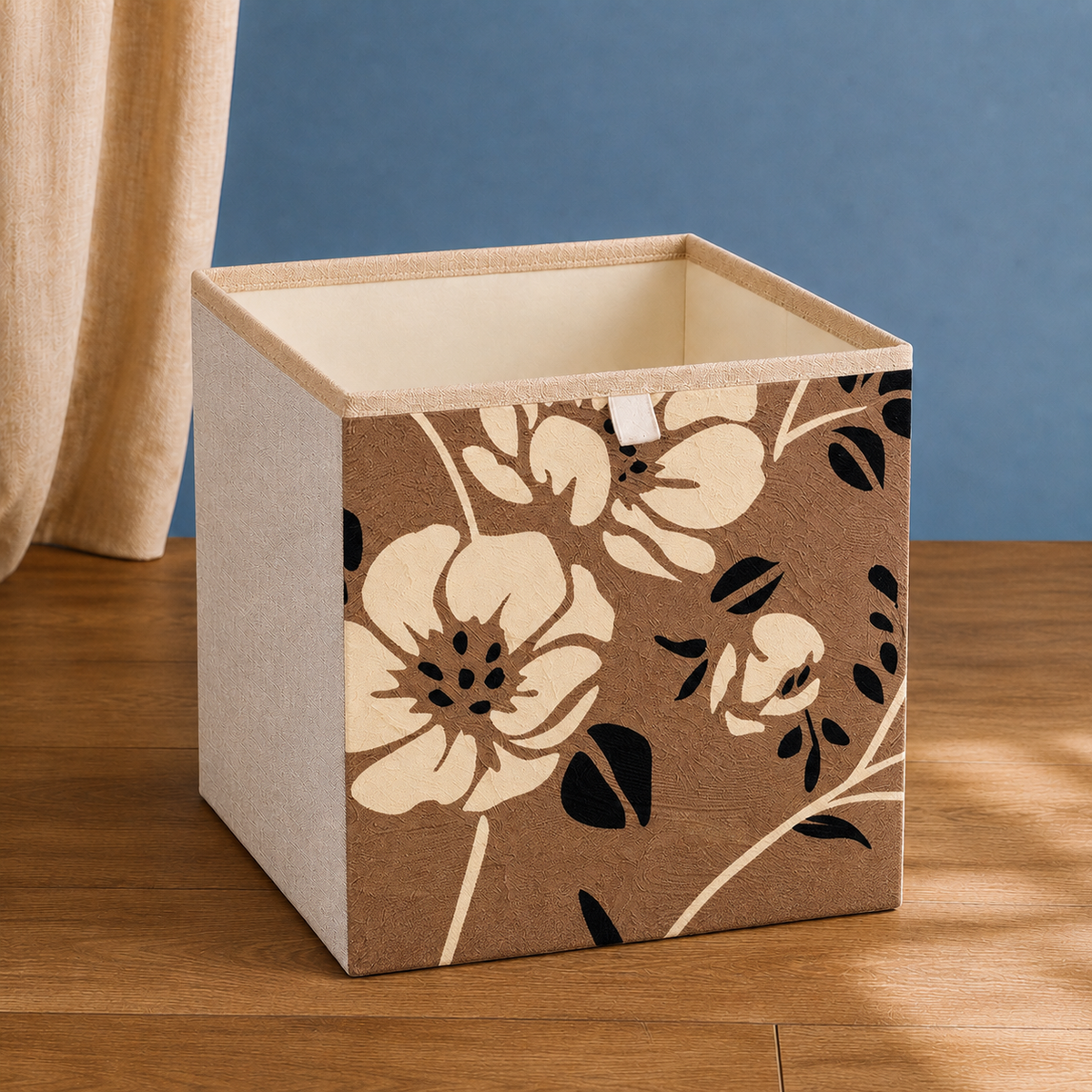 Printed Storage Basket - Taupe Floral