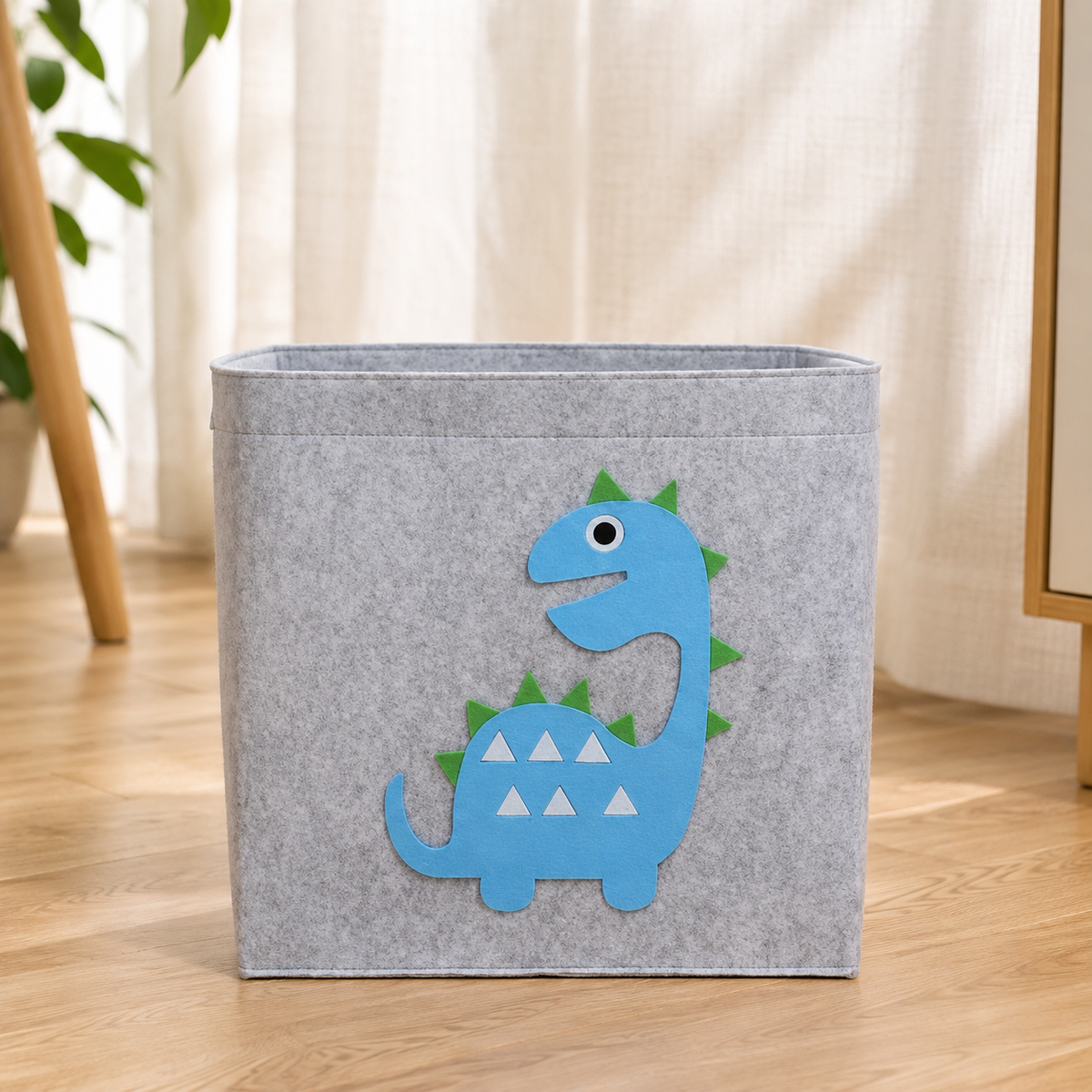 Felt Storage Basket - Blue Dinosaur