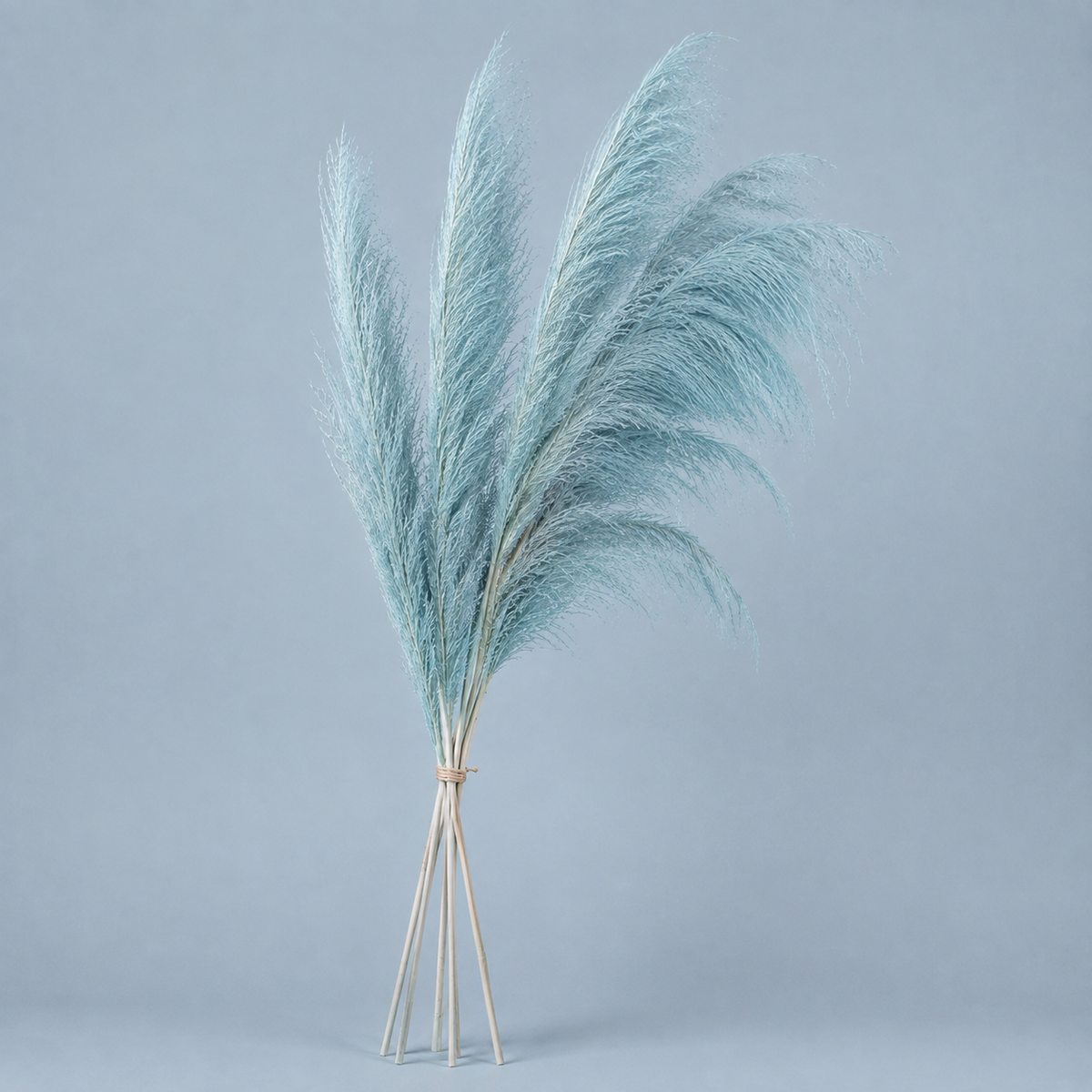Decorative Feathered Reed Stems - Soft Blue