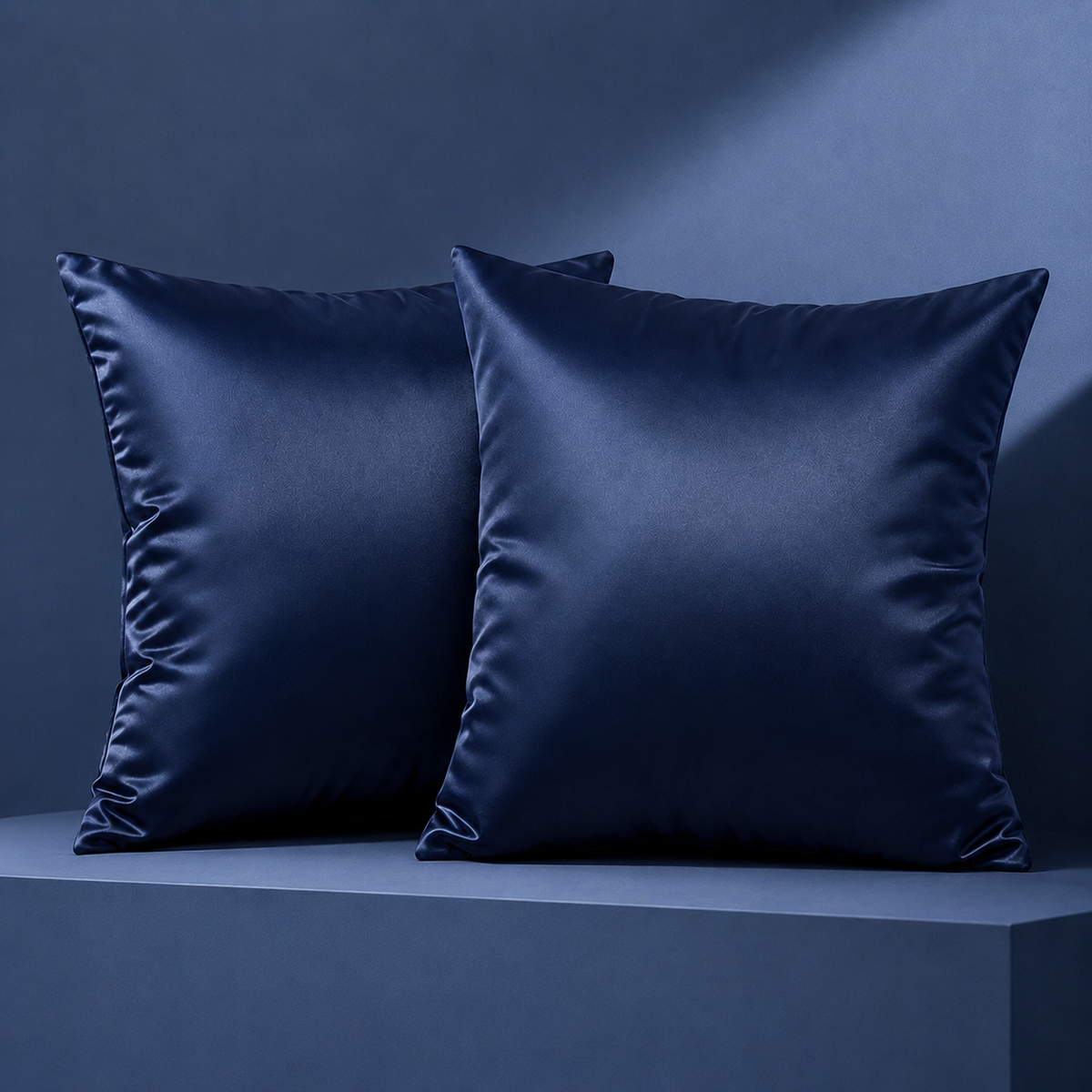 Satin Cushion Cover - Navy Blue