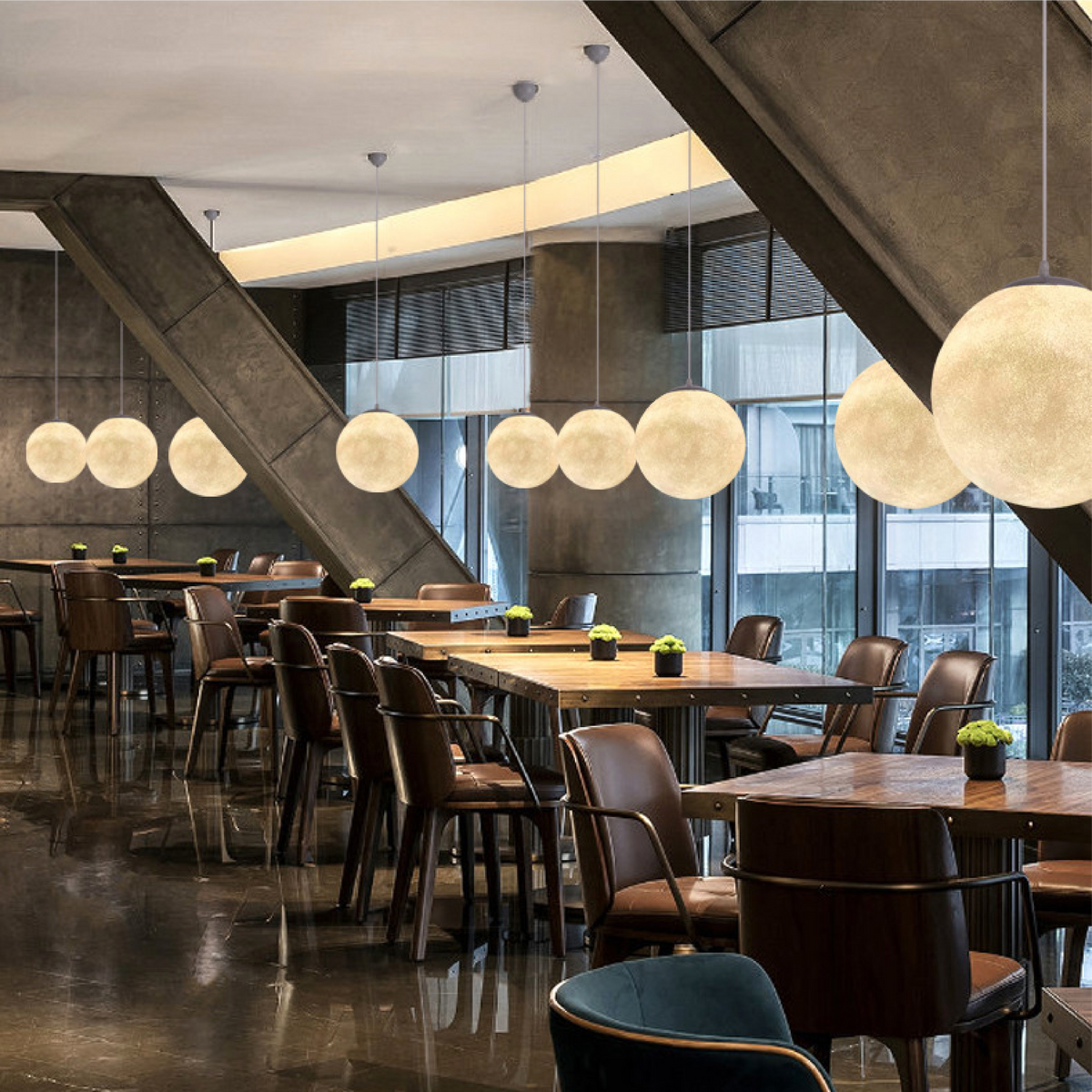 Suspended Moon Globe Lamp – product view