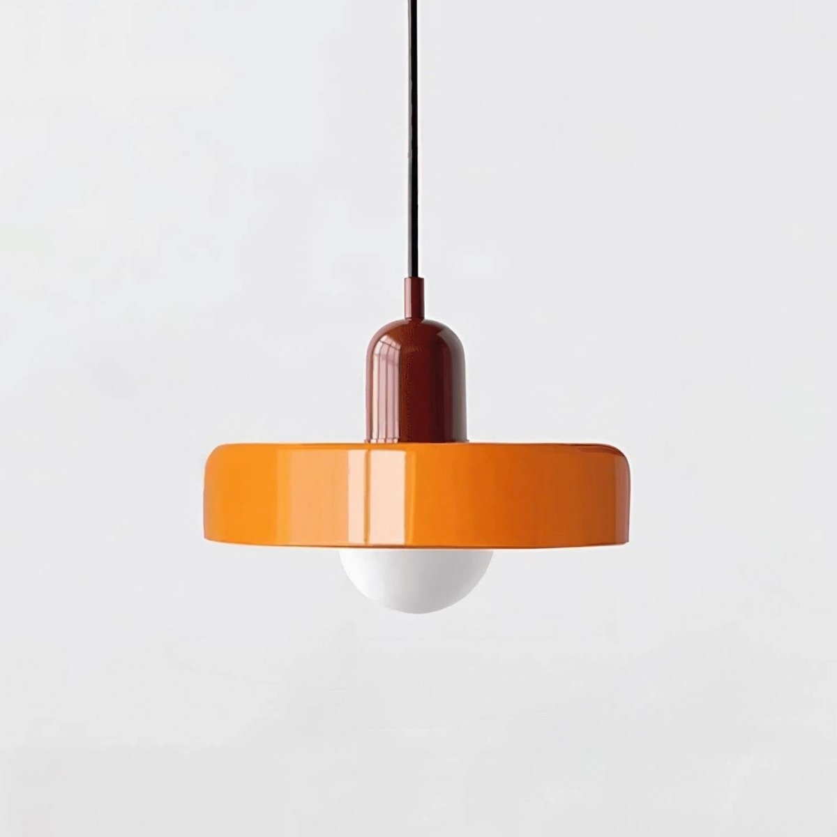 Two-Tone Glass Pendant Light - Orange / Wine Red