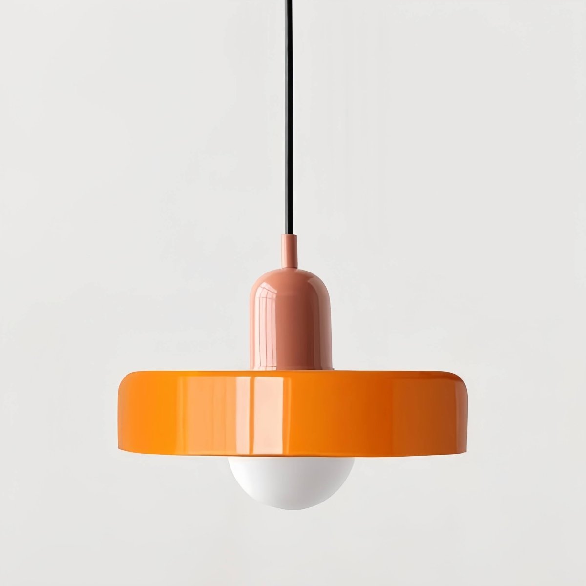 Two-Tone Glass Pendant Light - Orange / Pink