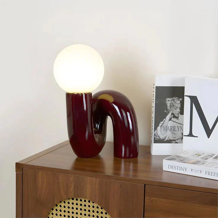 Postmodern Table Lamp - Burgundy