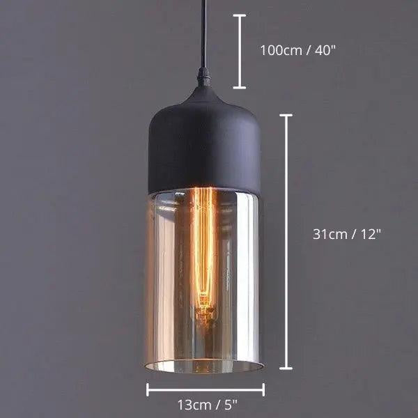 Nordic Kitchen Pendant Lights – Rectangle - Black and Transparent