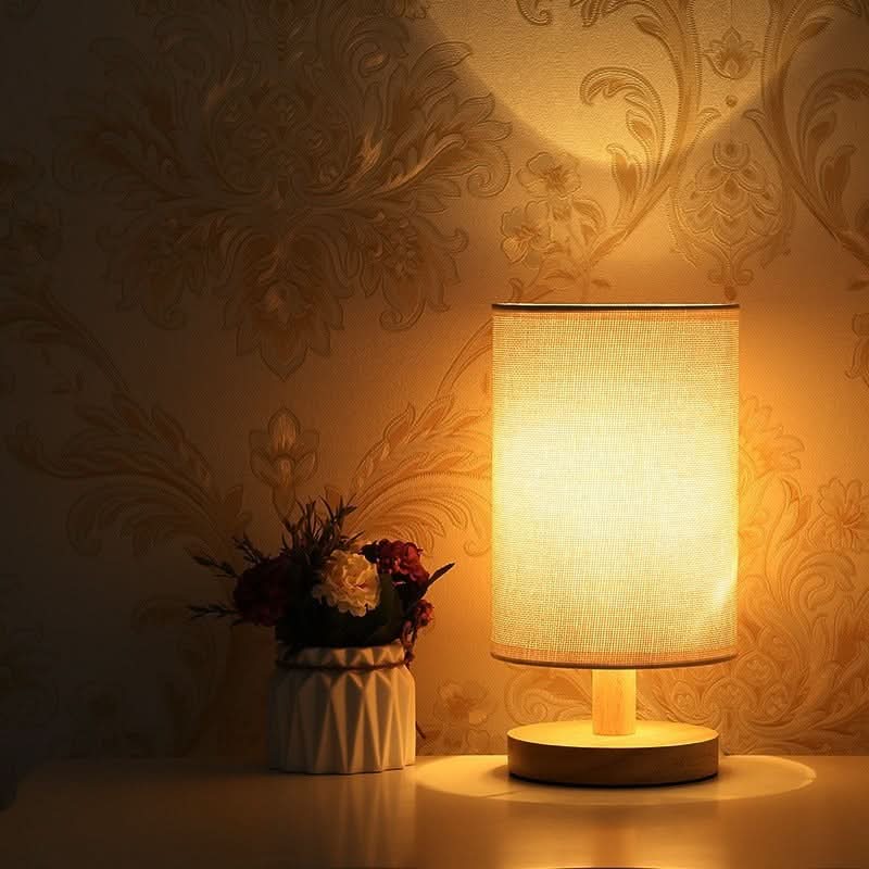 Wood & Linen Table Lamp