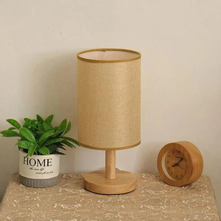 Wood & Linen Table Lamp